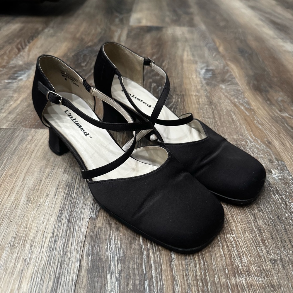 Vintage Y2K Unlisted Black Mary Jane Heels Balletcore Pumps Size 8